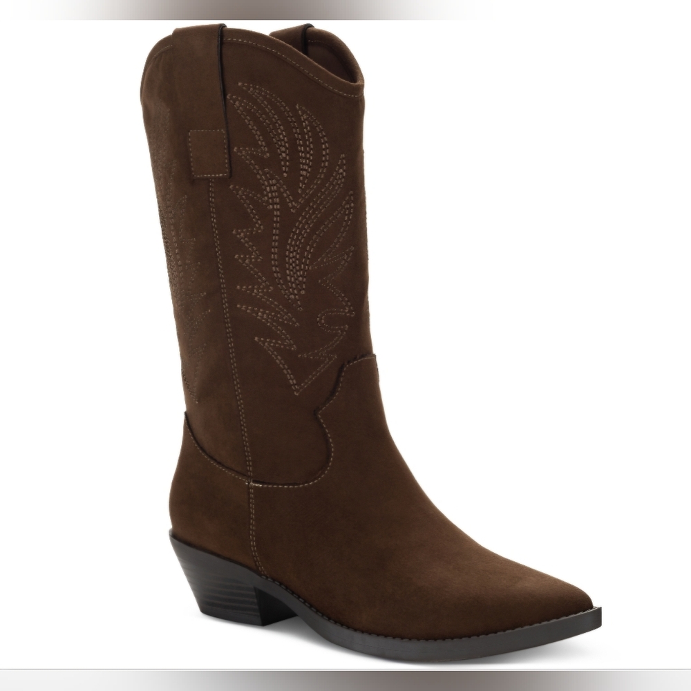 Style & Co Miyyaa Cowboy Booties, Created for Macy's - Mocha, 6M
